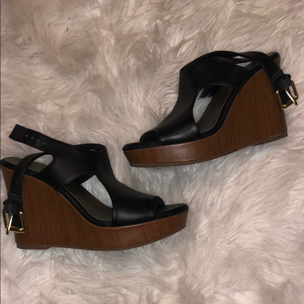 Black wedge strappy sandal- American Eagle